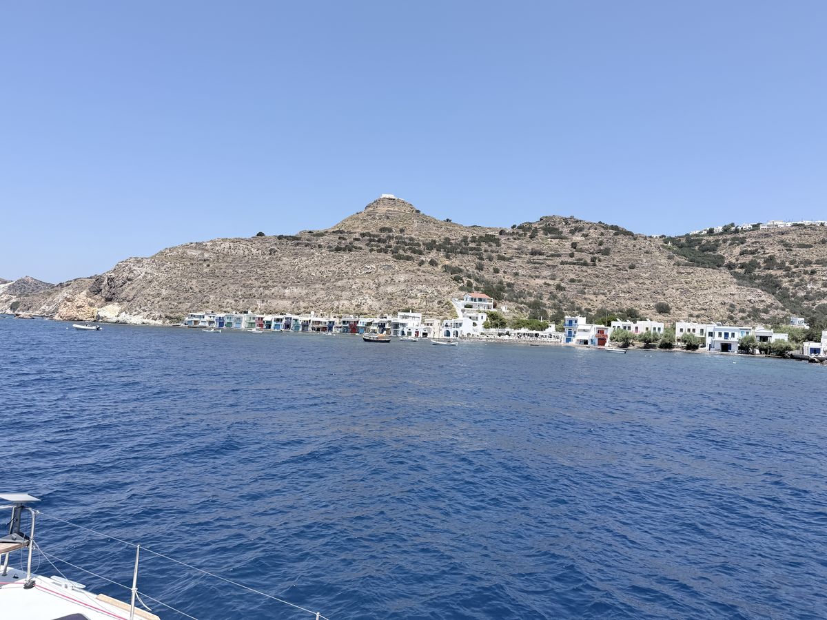 Coastal village seen from the boat